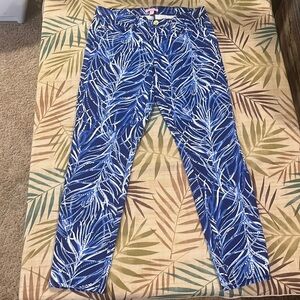 Lily blue and white coated denim pant